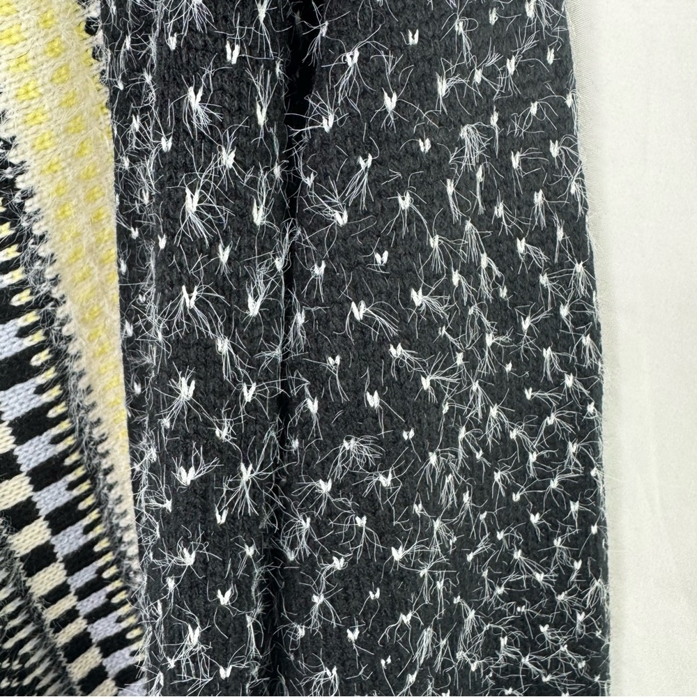 Chic Black and Cream Women's Long Cardigan Visually Soft Material Medium - Picture 7 of 7
